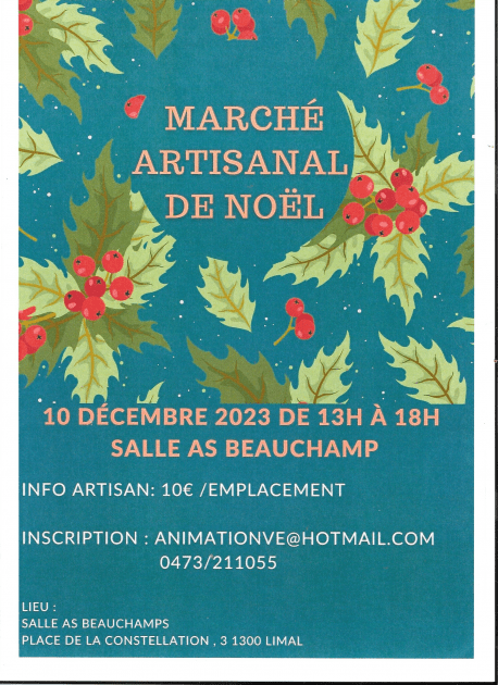 affiche marché de Noêl Limal 2023