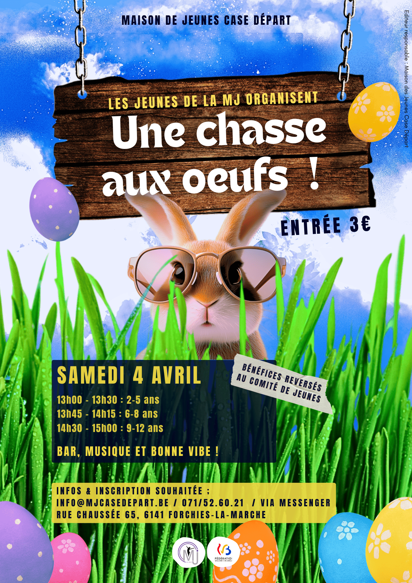 affiche Chasse aux oeufs à la MJ Case Départ
